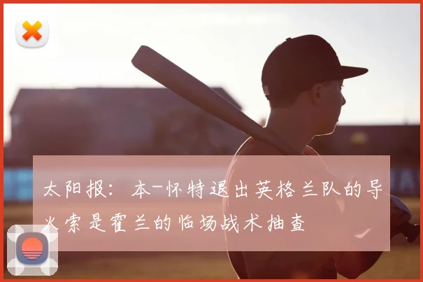太阳报：本-怀特退出英格兰队的导火索是霍兰的临场战术抽查